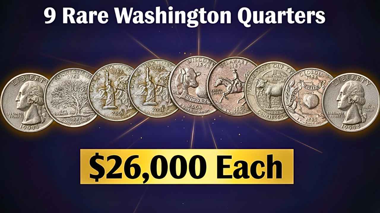 9 Rare Washington Quarters Worth $26,000 Each – Do You Have One in Your Collection?