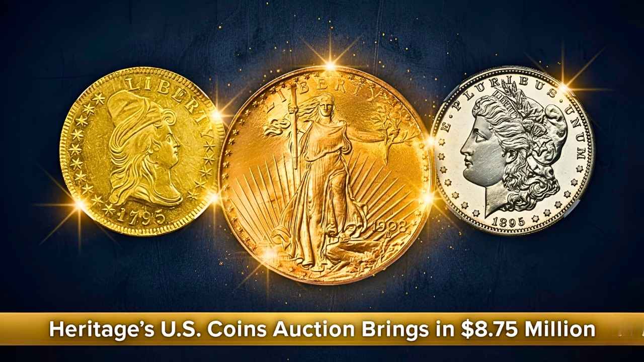Heritage’s U.S. Coins Auction Brings in $8.75 Million, Led by the 1908-S Double Eagle